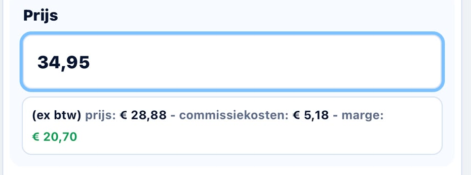 Marge onder je prijs
